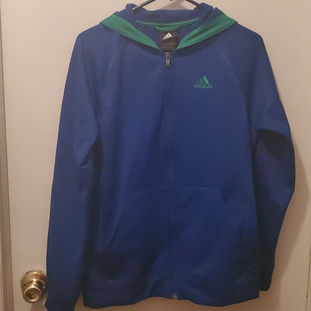 Adidas Boys hooded zip up Size 18